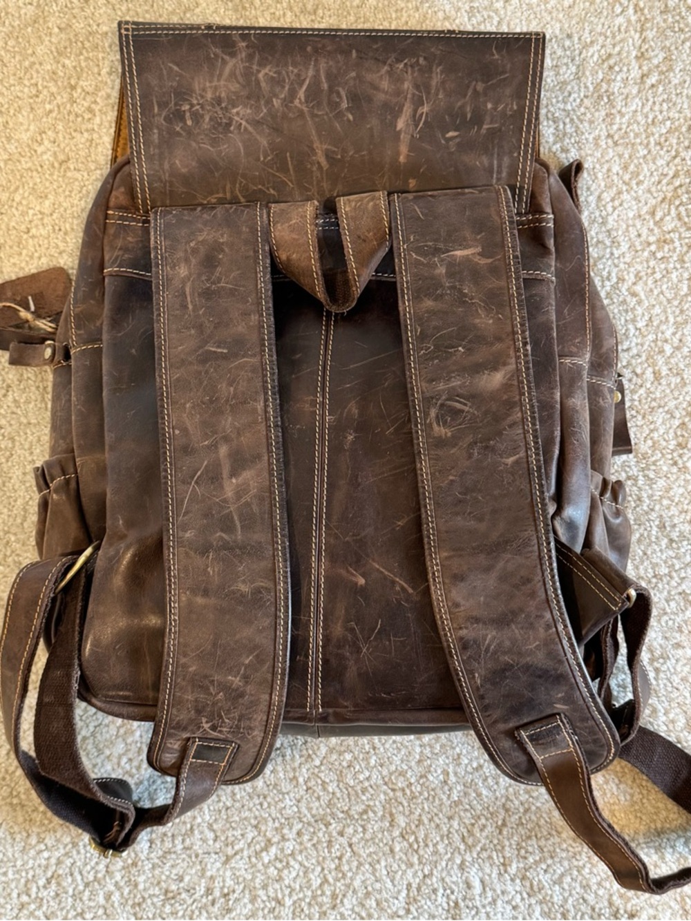 Handcrafted Authentic Leather Backpack - Picture 3 of 7